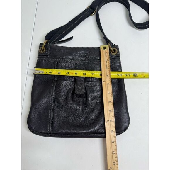 The Sac Kendra Pebbled Black Leather Crossbody Bag Adjustable Strap - Picture 2 of 12